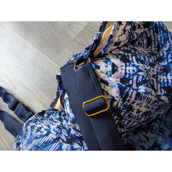 Swimsuits For All Womens Blue & Navy Tankini Swimdress Size 18 Adjustable Straps - Picture 3 of 5